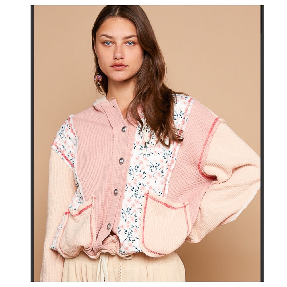 $50 start 158 💕POL oversized floral hooded thermal quilted jacket - Picture 7 of 7